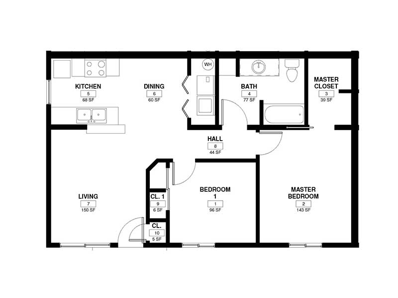 Low Income Housing. Kingman Place Apartments in Kingman. Floor plan.
