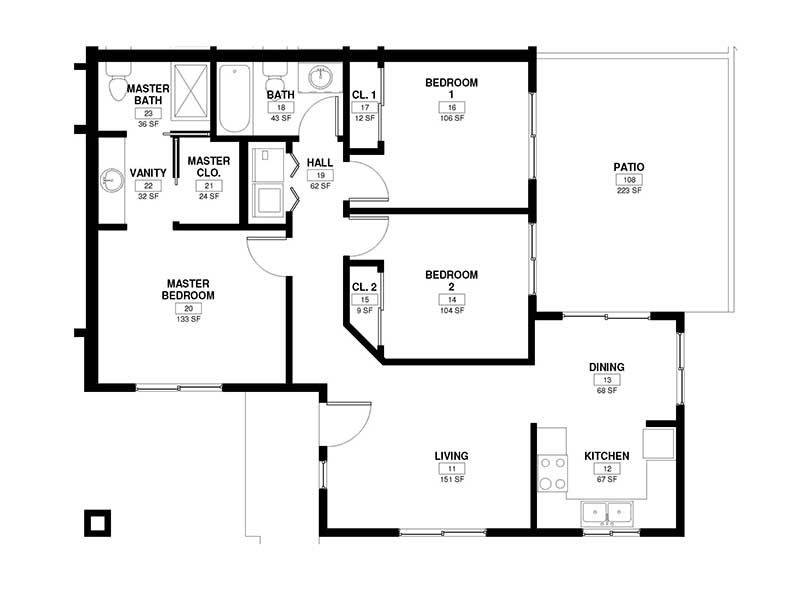 Low Income Housing. Kingman Place Apartments in Kingman. Floor plan.