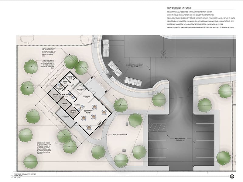 Low Income Senior Housing. Sunnyside Pointe Villas. Community Center.