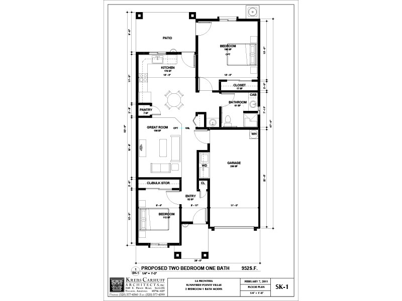 Low Incoming Senior Housing. Sunnyside Pointe Villas 2. Floor Plan